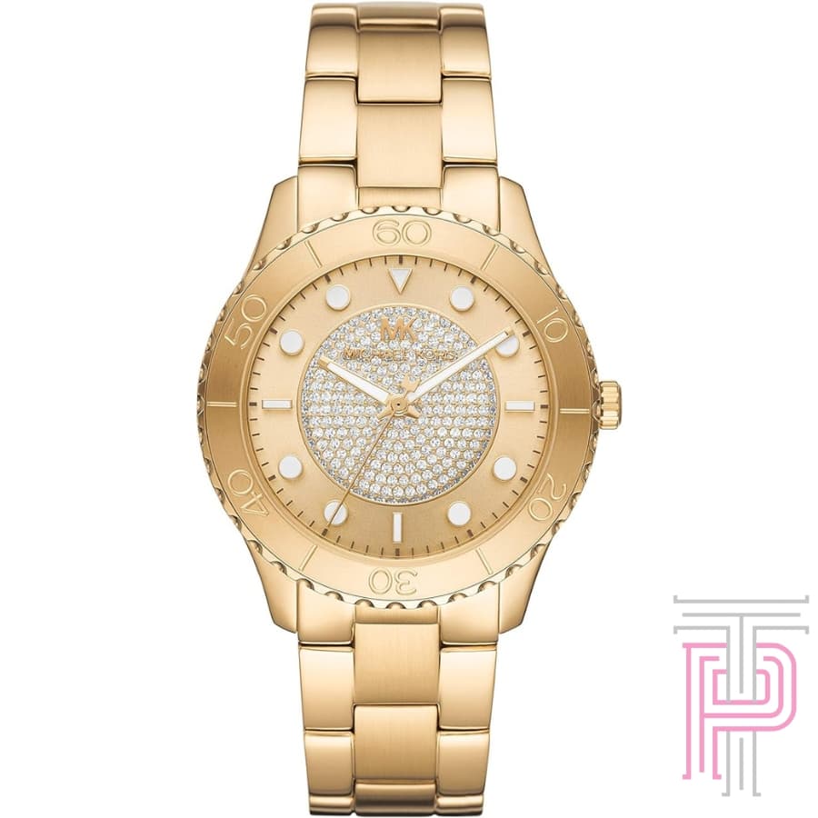 Michael Kors Runway Three-Hand Gold-Tone Stainless Steel Watch(W27)