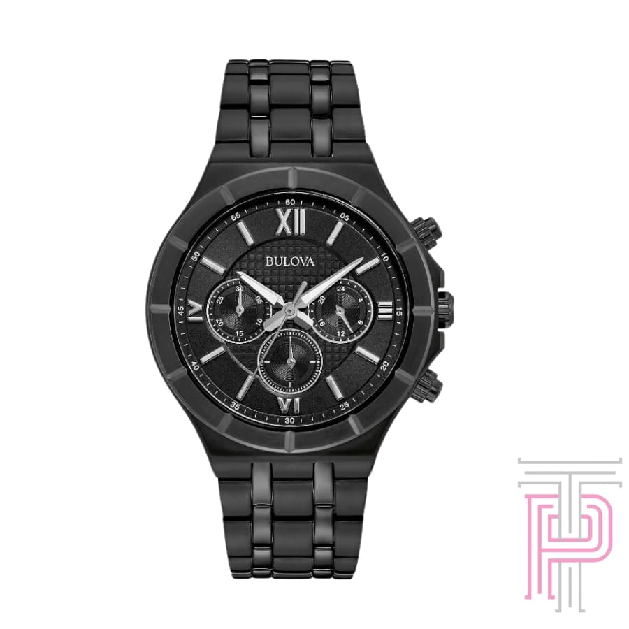 Bulova Men's Black IP Chronograph Watch 98A242(W33)