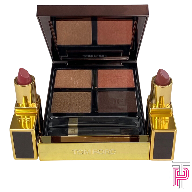 Tom Ford Eye Color Quad Tiger Eye & Deluxe Mini Lip Color Casablanca +West Coast(COS279)